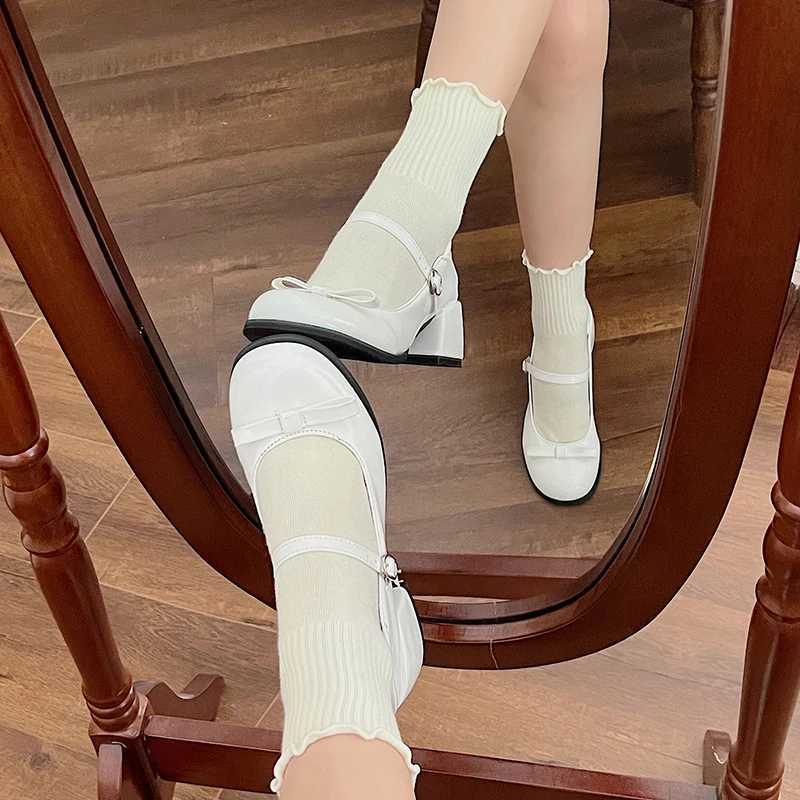 High Quality New Mary Jane Shoes Womens Elegant Low Foot Shoes Fi Casual Buckle Single Shoes Womens College Style Shoes Single Pump T241024