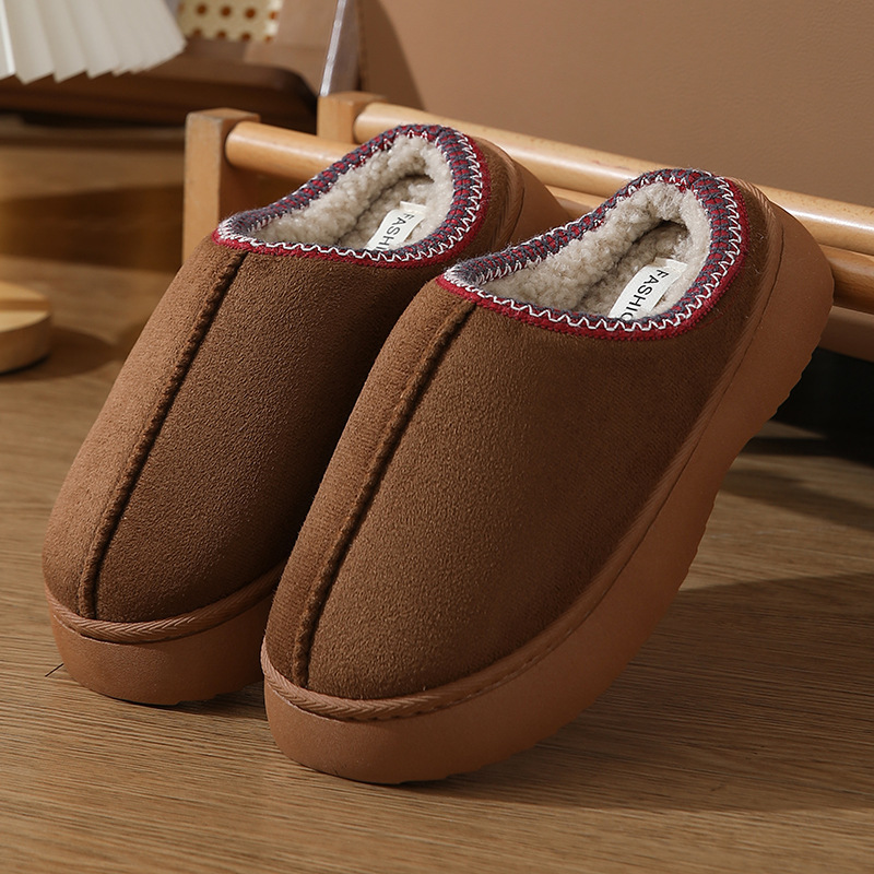 2024 new free shipping designer winter snow fur furry solid color velvet spliced slippers non slip lightweight warm cotton slippers for women