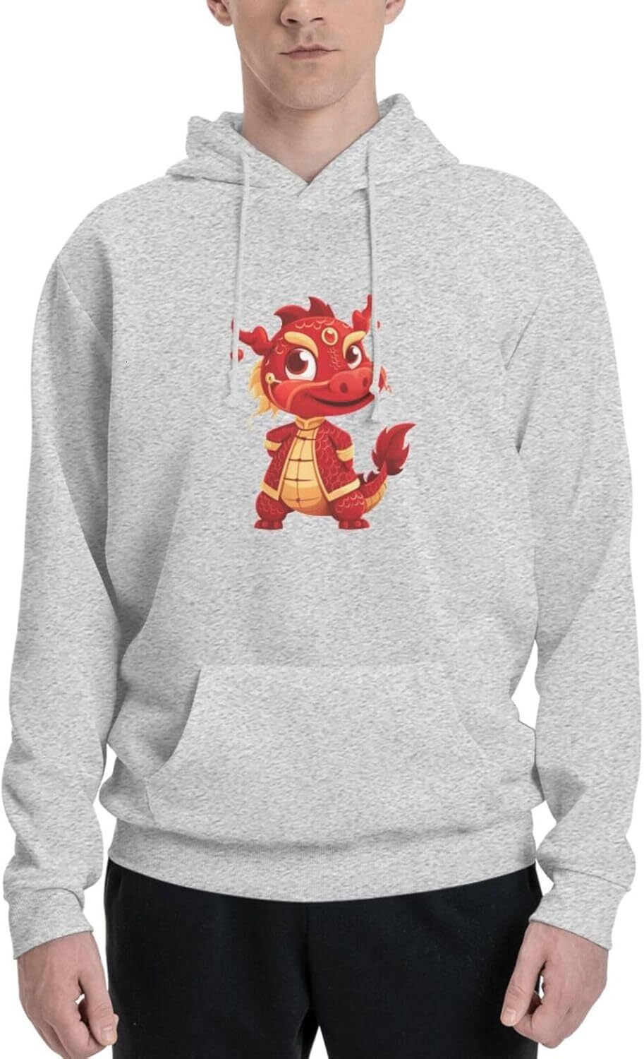 Hoodie for Mens cout Funny Cartoon cute Chinese Dragon Print Hoodie for Women Men Animals Lovers Pullover Hoodies Sweatshirt Clothing Graphic