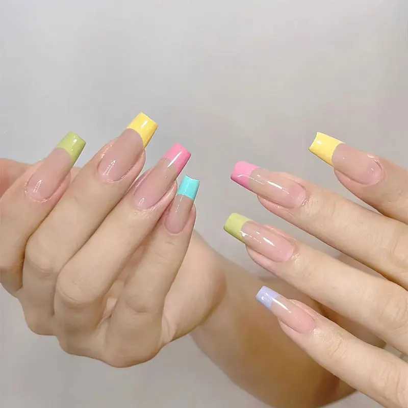 6 Colors 150pcs French Fake Nail Multi-size False Nail Press On Acrylic Nails Almond Wearing Armor Removable Convenient Pose KitXJ241025