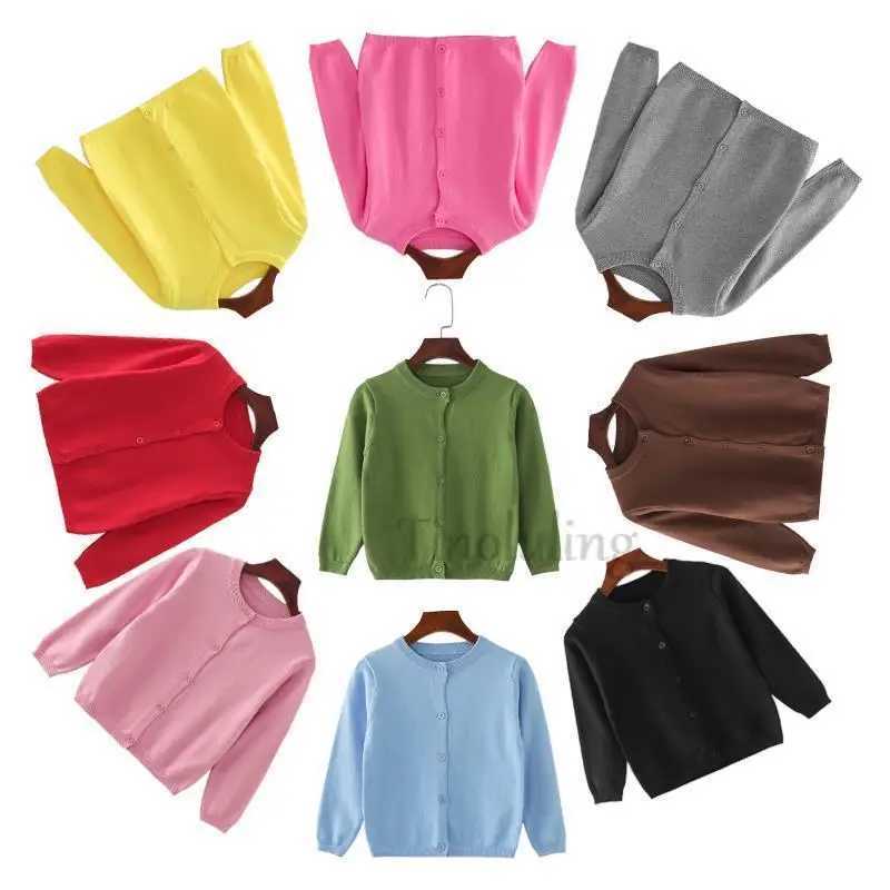 1. 2 3 4 5 6 7 8 9 year knitted cotton cardigans suitable for girls boys children sweaters solid cardigans W241025