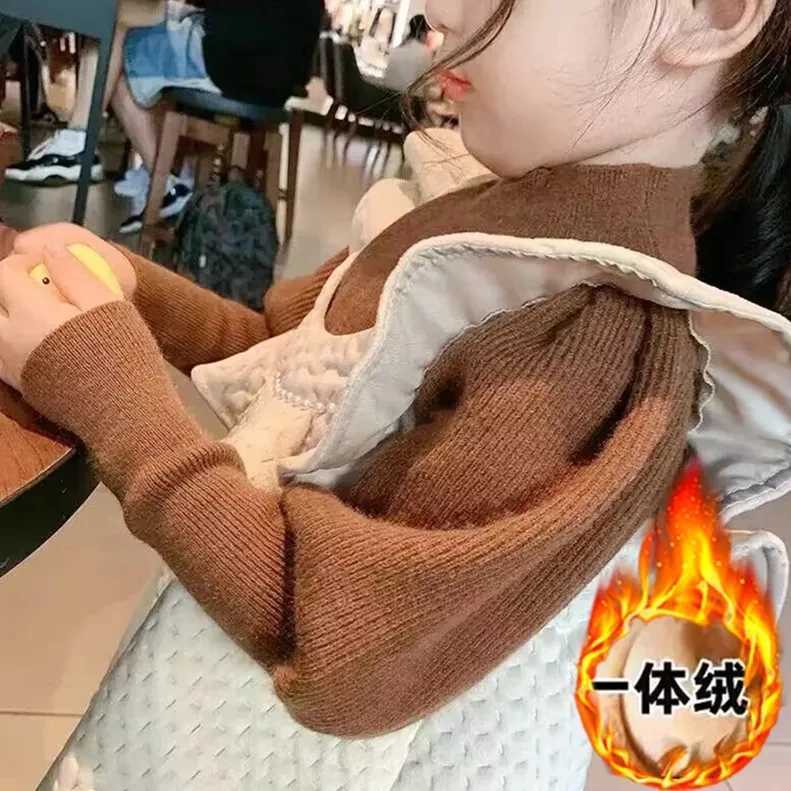 1-10 year old baby pre-school turtle neck girl sweater winter warm velvet bottom top baby knitted sweater jacket 2 3 4 5 6 W241025