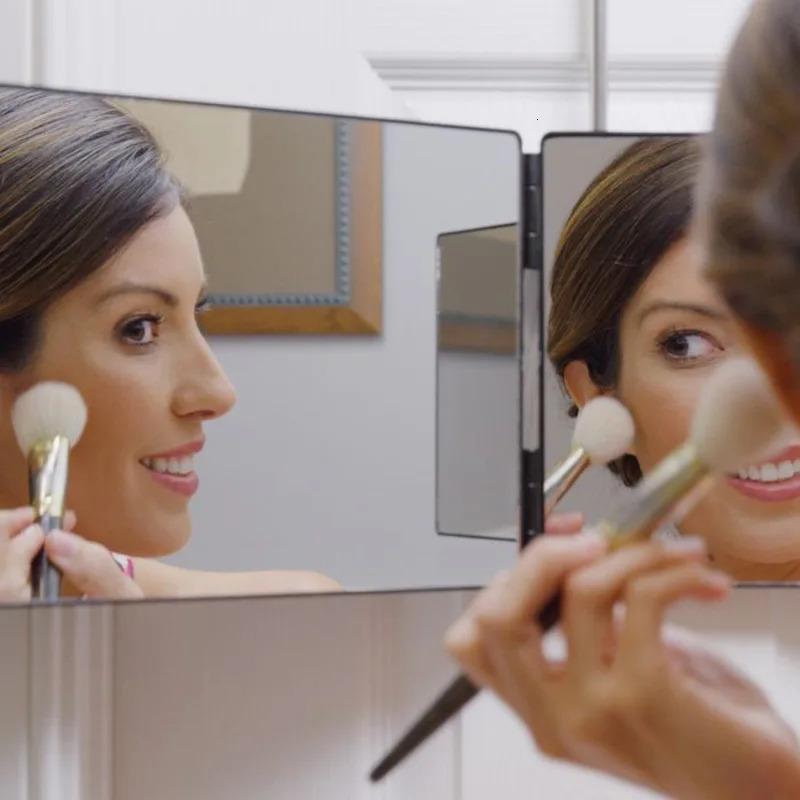 3 Way Mirror for Self Hair Cutting 360 Trifold Cut Men Women Makeup Vanity black 241024