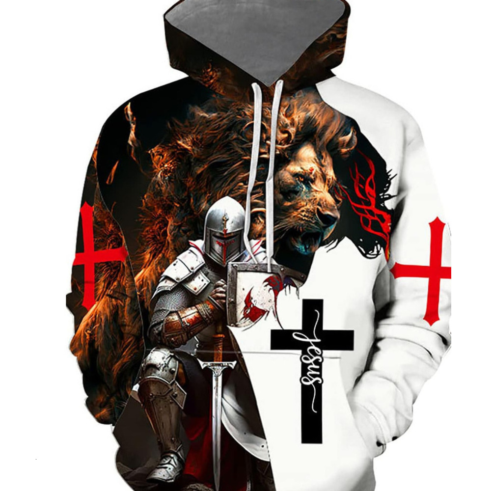 Hoodie for Mens Womens Knight Templar 3D Hoodies Pullover,Knight Templar Pattern Zip Hoodie,Knight Templar Lover all Gift Hoodie Graphic all-match Lon