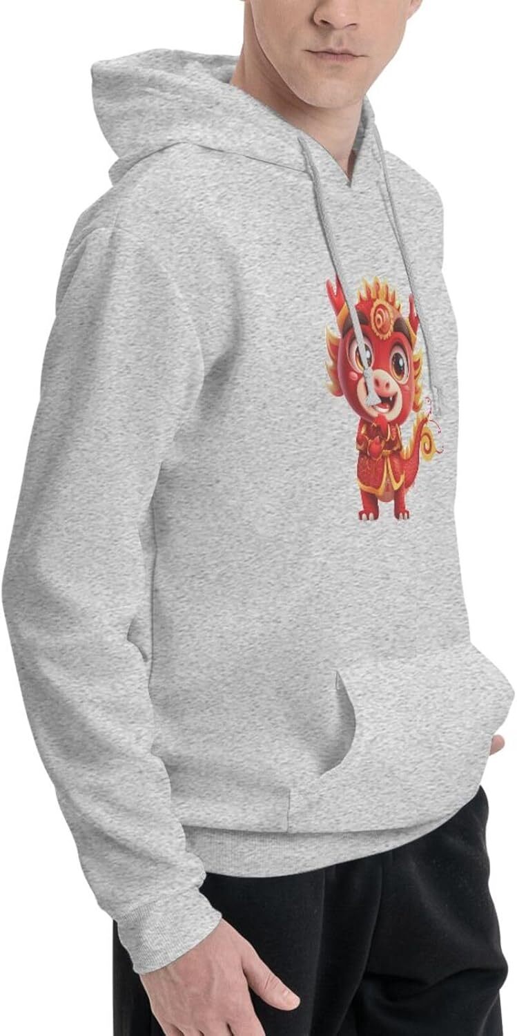 Hoodie for Mens Womens Funny Cartoon Chinese Dragon Print Hoodie for Men Animals Lovers Pullover Hoodies Sweatshirt Clothing Graphic Simple leisure