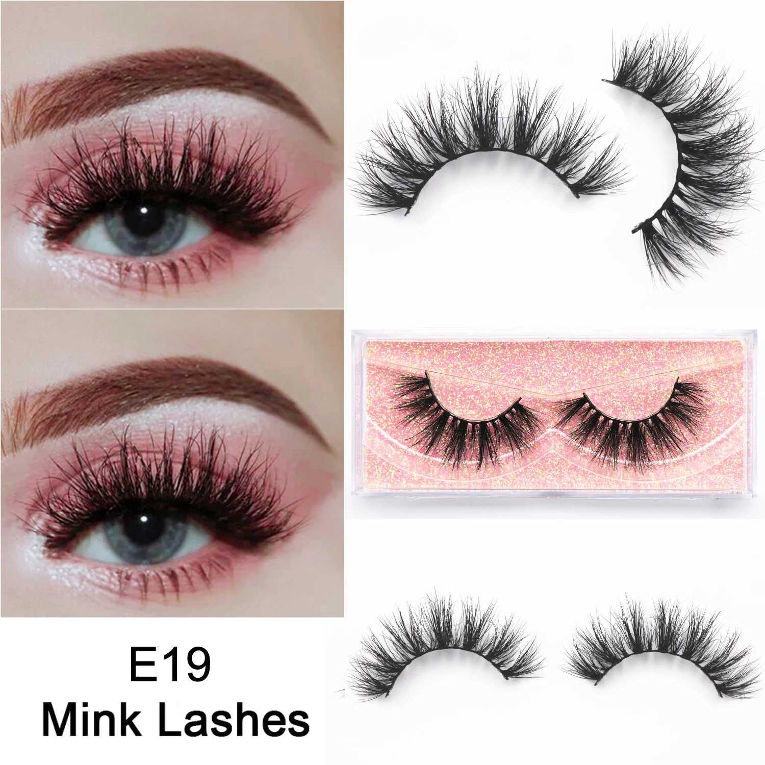 E19 mink eyelashes 3D mink false eyelashes fluffy full eyelashes Crisscross mink false eyelashes round Wispy eyelashes extended makeupW241024