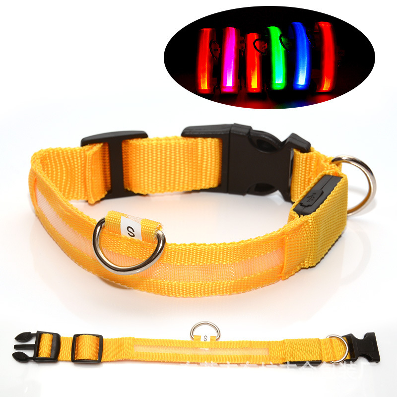 Dog Collars LED anti-loss collar dog collar cross-border pet night luminous USB rechargeabled;Fashion Casual Adjustable Dogs Cats Neck Strap Cute Pet 