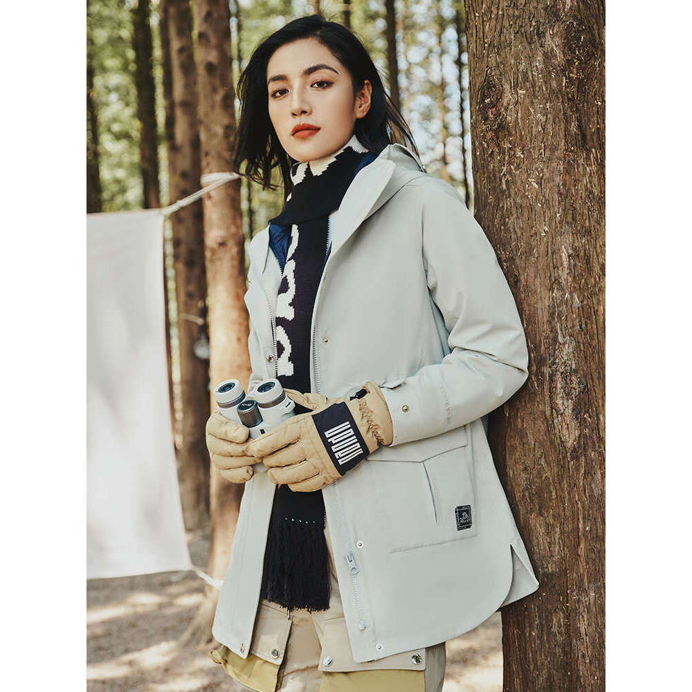 QZ Goose Down Stormtrooper Women's Three-In-One Detachable Autumn And Winter Windproof Waterproof Thickened Warm Coat