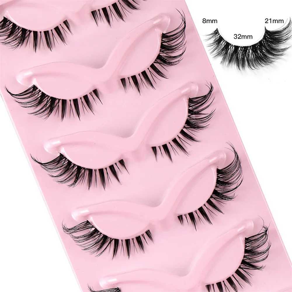 5 pairs of 3D wingtip eyelash extension transparent dry cat eye eyelashes Fox false eyelashes cartoon eyelashesW241024