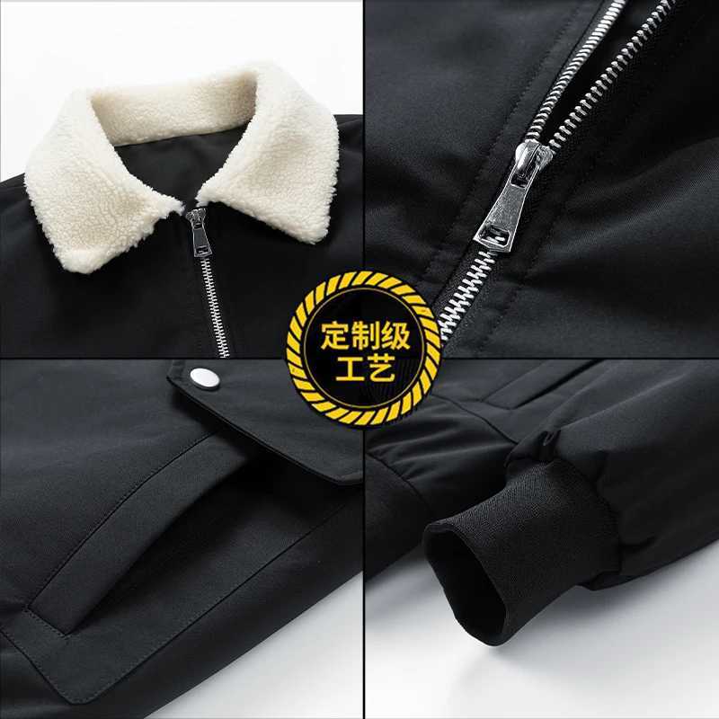 M-8XL cotton padded couple outdoor tool lapel jacket winter cashmere thick warm loose plus size cotton padded jacket W241024