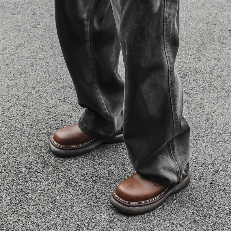 Fashionable and trendy thick shoes for sale mens casual business leather shoes high-quality casual style party and wedding high heels 241024