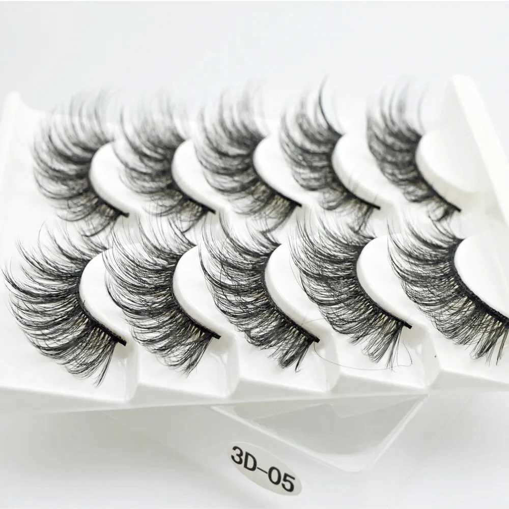 QSTY 5 pairs of 3D mink wig thick curly eyelashes full length eyelashes eyelash extensions fashionable womens eye makeupW241024