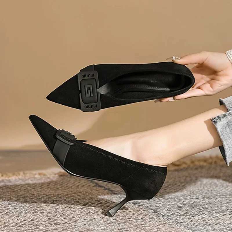High Quality Sexy High Heels Womens Suede Corner Heels Autumn Designer Elegant Dress Shoes New Party Zapatos Pump Womens T241024