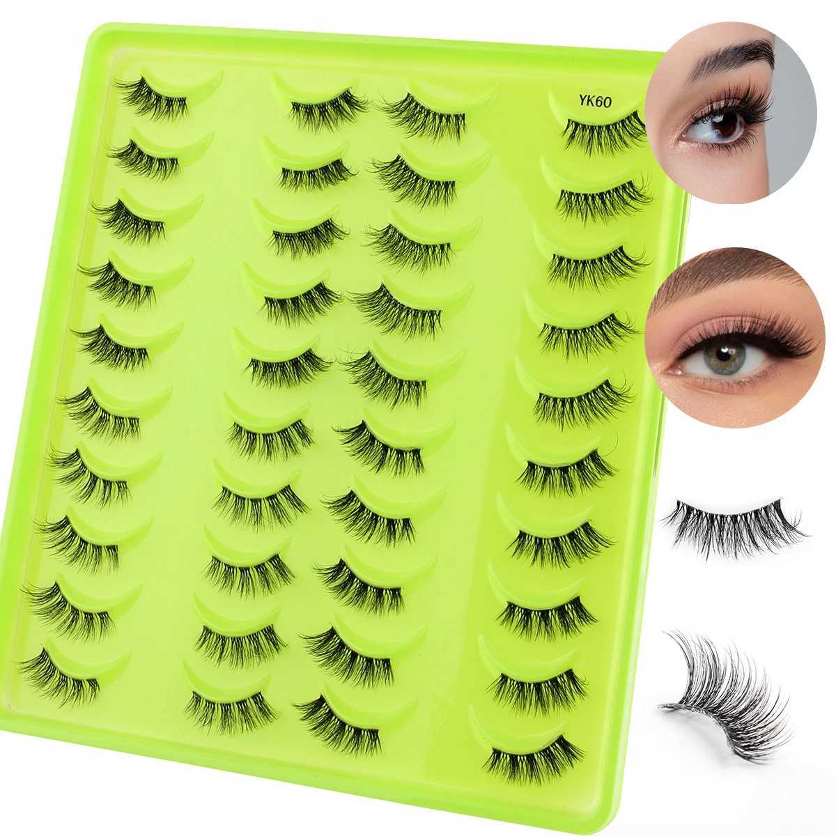 3/10/20 Double Half Eyelash Soft 3D Artificial Mink Eyelash Makeup Cat Eyelash False Cilios Fluffy Eyelash Extension MakeupW241024