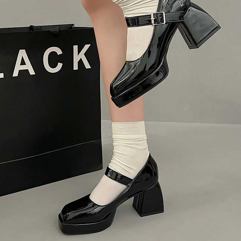 High Quality Womens High Heels Pump Mary Janes Shoes Platform Black Red Shoes Work Party Dance Wedding Shoes Spring T241024