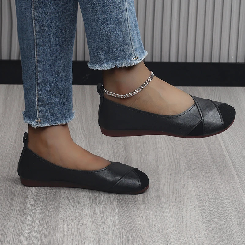 Womens flat shoes casual barefoot Moccasin womens Trendyol smooth comfortable spring elegant low boots 241024