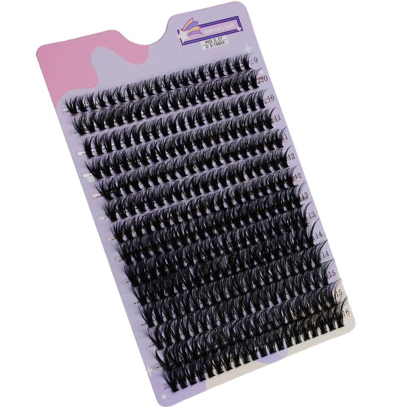 14 rows 280 clusters 40D mixed 9-16mm clusters eyelash extensions natural thick false eyelashes 3D strips personal eyelashesW241024