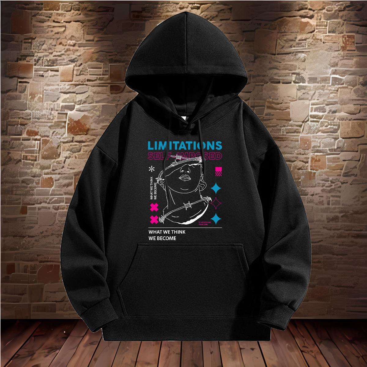 2024 DIY Men Hoodie Hooded Collar Wholesale Men Tops Hoodie Graphic Top Pullover Hoodie Street Casual Cotton 350g