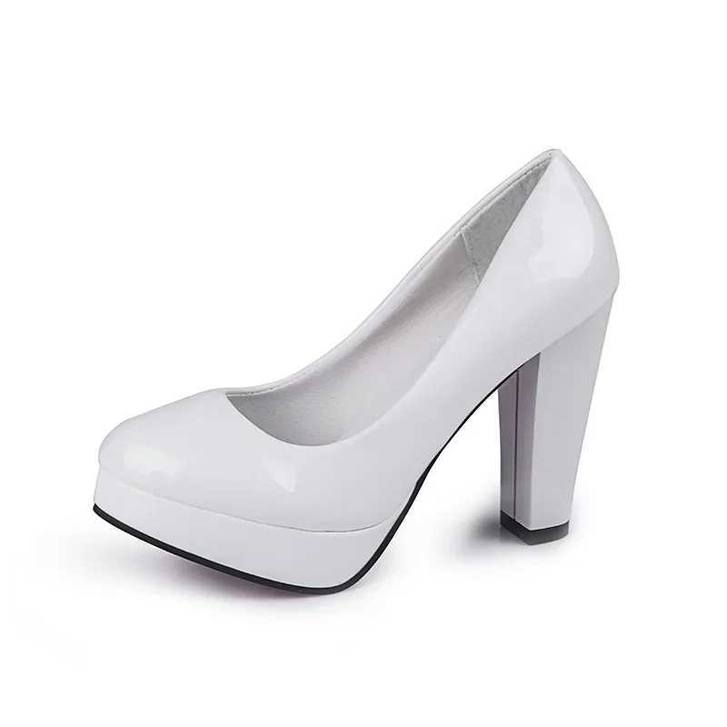 High Quality Spring/Summer New Womens Fi Pump Platform High Heels Simple Womens Leather Black and White Shoes Elegant Thick High Heels T241024