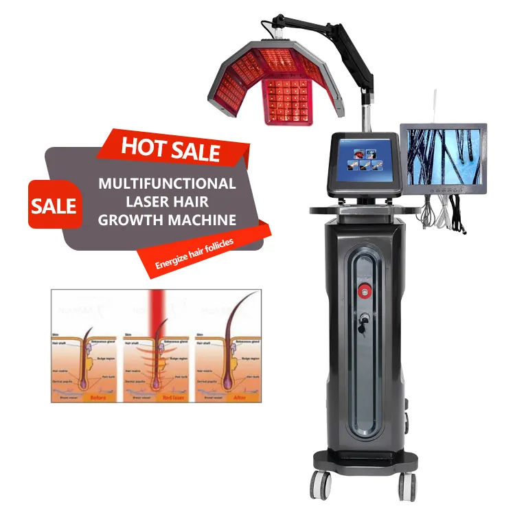 Red Light Therapy Laser Hair Growth Machine Diode Bald Hair Growth Machine 262 led Light Ozone therapy