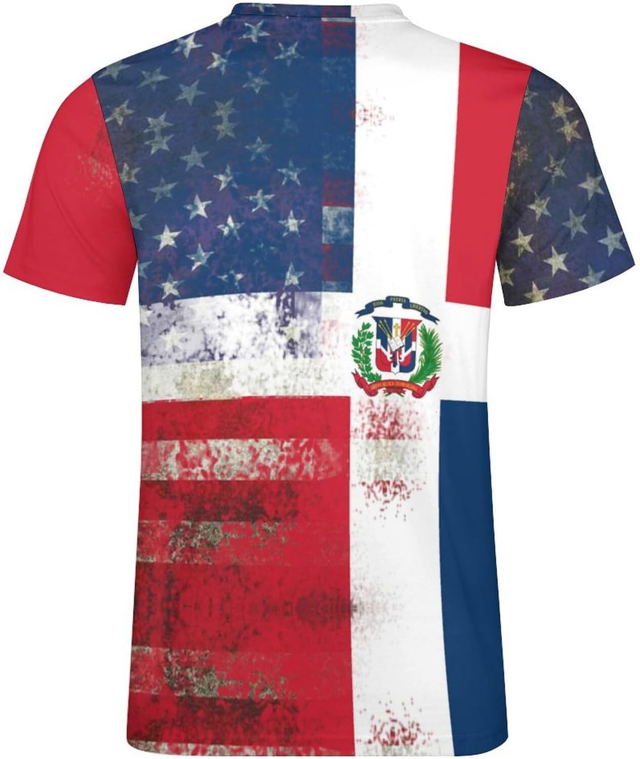 Mens T shirt Retro American Flag of The Dominican Republic Cotton T-Shirt 3D Printed Casual All-in-one fashion Shirt Men's Crew Neck T-Shirt tee 