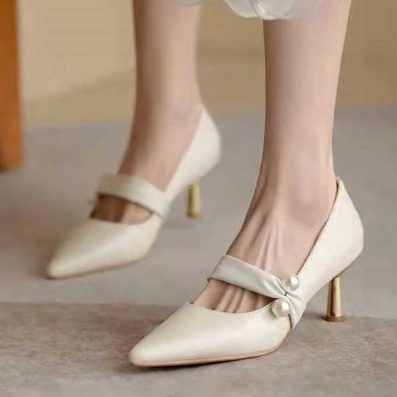 High Quality New Summer Fi Pointed Toe Pearl Shoes Womens High Boots Table Tennis Sexy Womens Sandals White Womens Shoes T241024