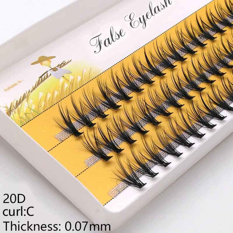 50D/40D/20D 60 bundles/box Personal eyelashes Natural mink eyelashes Extension C/D Curled eyelash clusters Soft box Eyelash wholesaleW241024