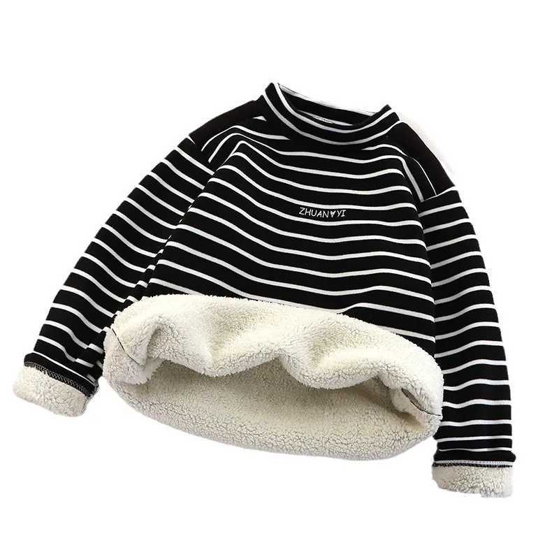 New Girl Apron Bottom Shirt Boy Striped Turtle Neck Parachute Autumn Children Warm Fashion Casual Long Sleeve Sweater W241025
