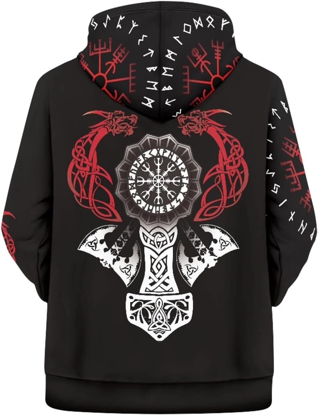 Hoodie for Mens Womens Mens Vikings Tattoo Norse Mythology Graphic 3D Print Hoodie Pullover Sweatshirt Hoodies Graphic Hoodies sweatshirt Warm