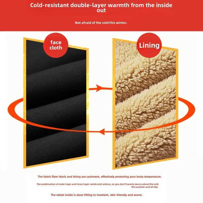 Autumn and Winter New Mens Flce Lined Thick Sweatshirt Open Collar Hoodie Zipper Casual Jacket Warm Lambswool W241024