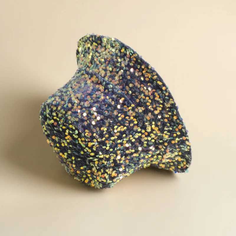 New Sequins Shining Women Man Stage Performance Fisherman Cap Hip Hop Street Dance Fashion Personality Party Bucket HatX241025