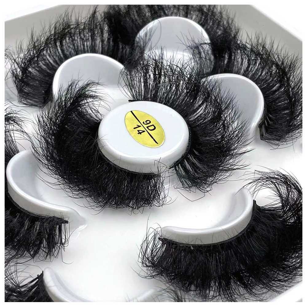 5 pairs of 25mm 3D mink eyelashes loose Russian curls fluffy natural false eyelashes dramatic mink eyelash makeup tools wholesale eyelashesW241024