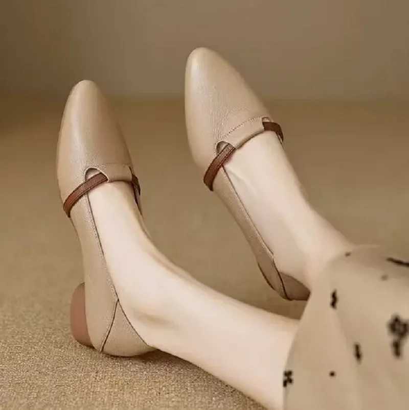 High Quality Womens cute sweet lightweight brown smooth square high heels womens casual comfort spring elegance beauty high pump E1237 T241024