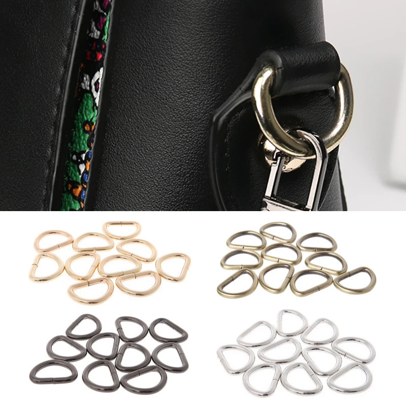 10pcs 13162025mm Backpacks Strap Buckle Inner Width Metal Half Round Shaped Non Welded D Ring DIY Bag Accessories Adjustable 241017