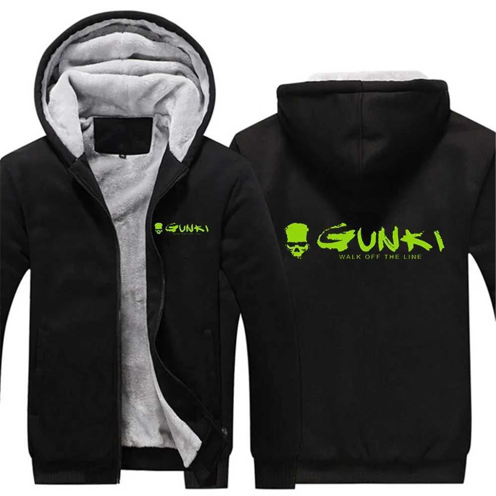 Gunki 2024 New Mens Autumn/Winter Lambswool Zipper Hoodie Cotton Thick Plus Warm Jacket Top W241024