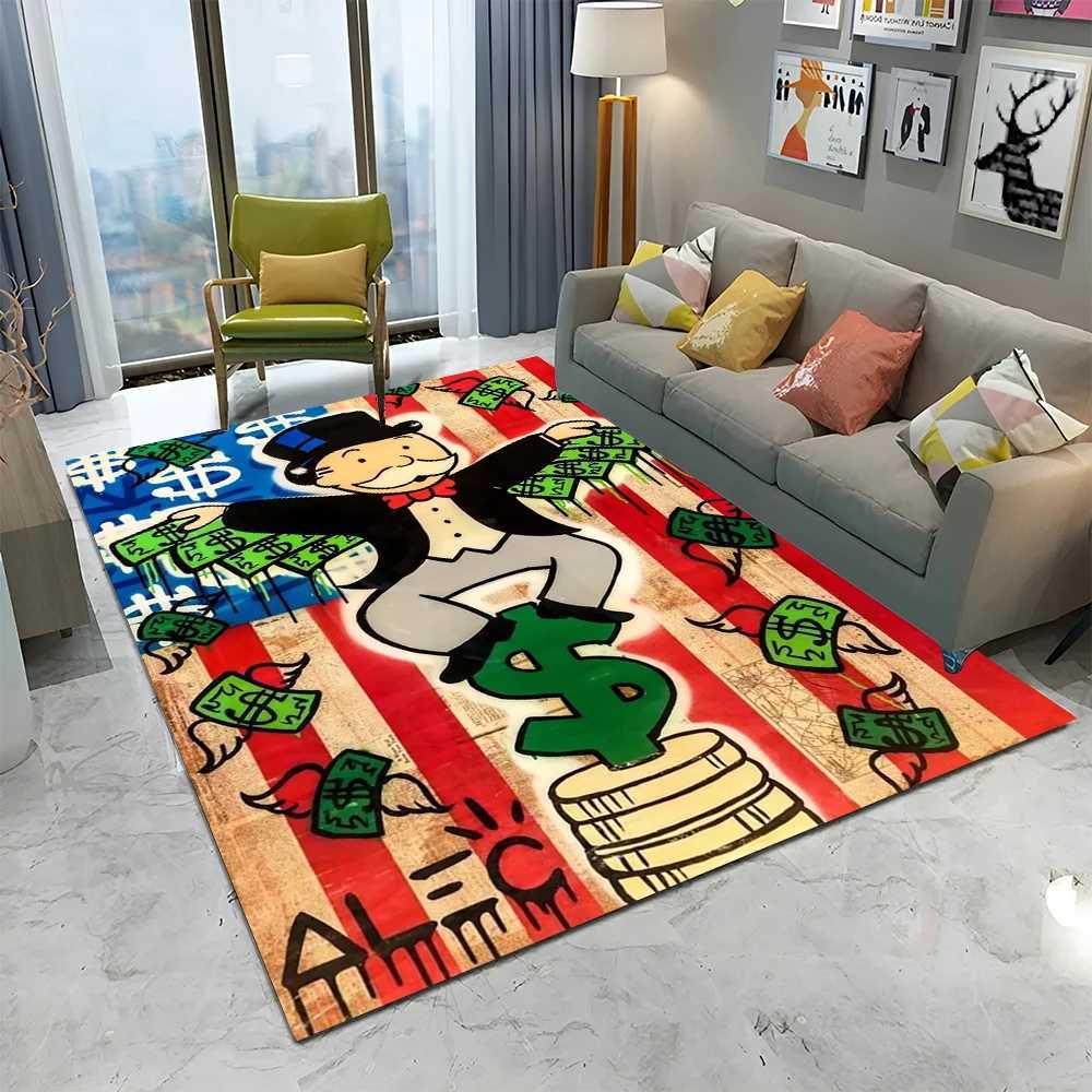 Dollar Monopoly Cartoon Retro Game Carpet Used for home living room bedroom sofa door decoration childrens area carpet anti slip floor mat X241024