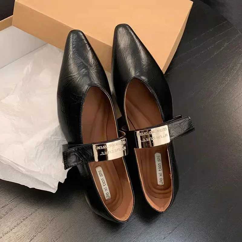 High Quality Mary Janes shoes womens luxury high heels Fi new Pointed Toe wedge leather shoes elegant party pump Zapatos MUJI T241024