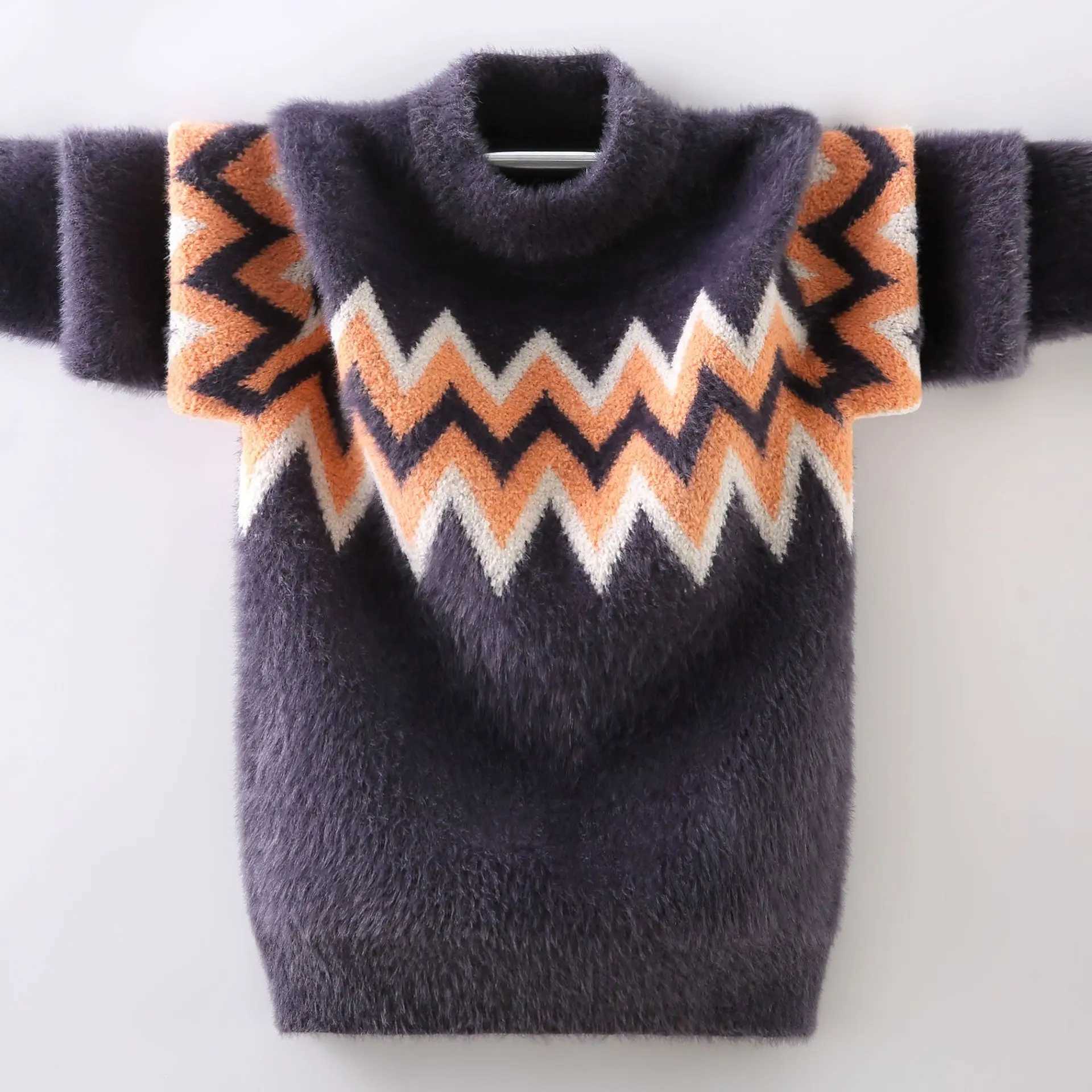 Childrens Sweater Winter Pullover Boys Knitted Warm Sweater Fashion Childrens Top 6 8 10 12 Year Old Teenagers 110-160 W241025