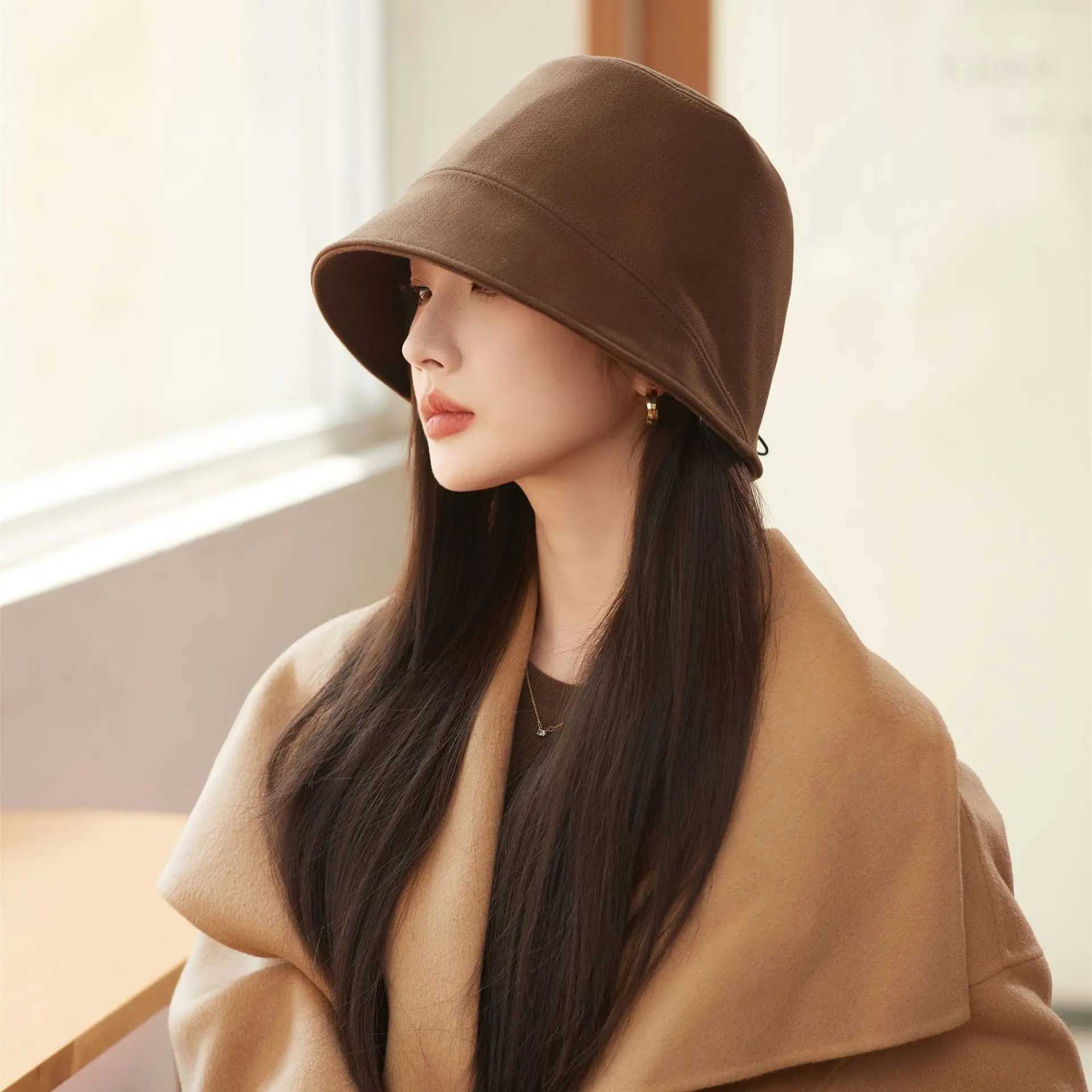 New fisherman hat female spring and fall veiled hundred take show face small bucket basin hat sun hat subX241025