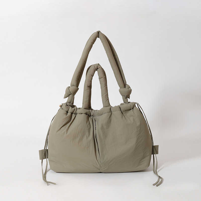 Trendy down cotton jacket bag, women's large capacity lightweight dual-use shoulder bag, hand-held backpack, niche crossbody bag 241015