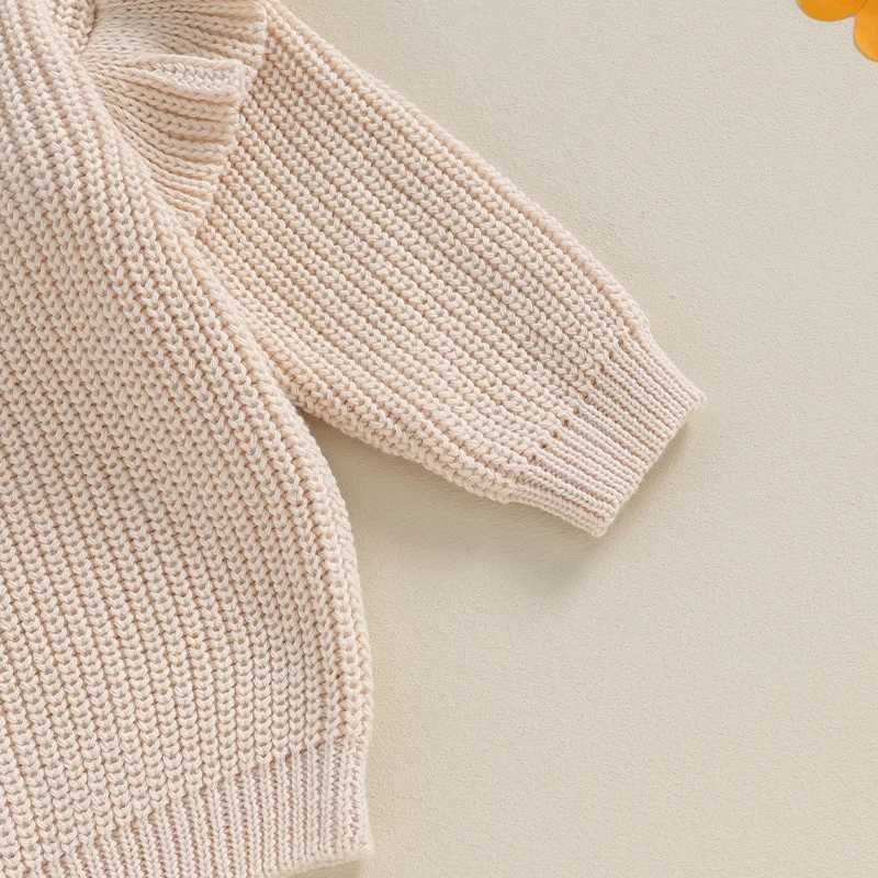 Baby solid color pleated sweater knitted autumn and winter baby clothing round neck childrens and young childrens zipper baby jacket W241025