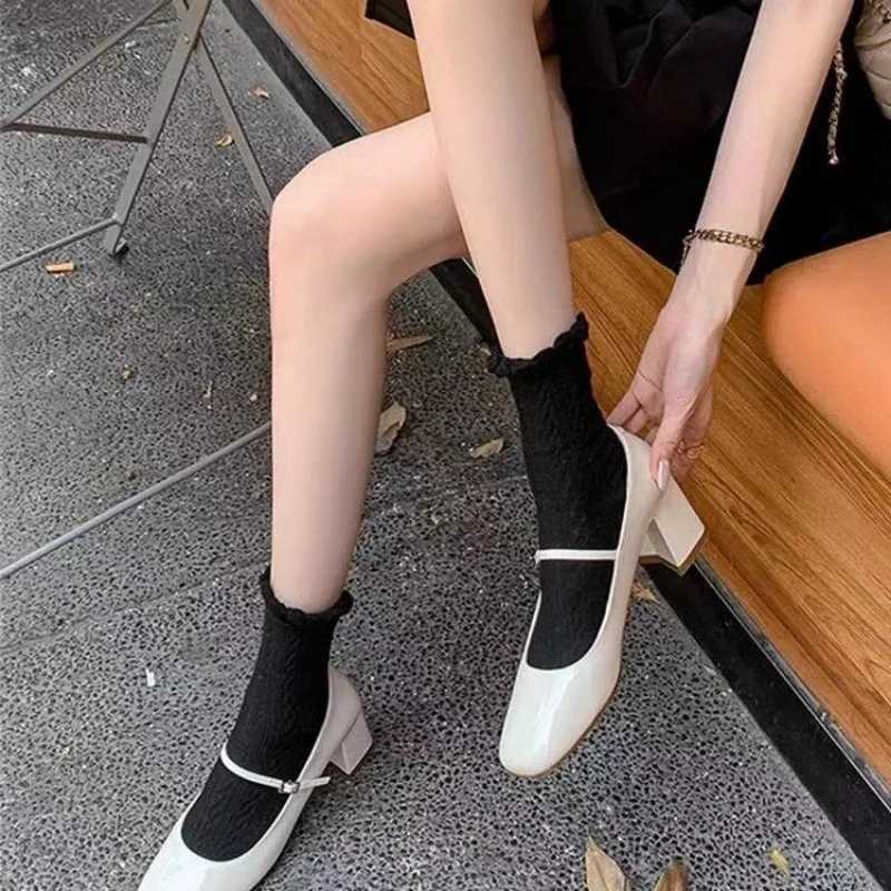 High Quality Sier sexy womens thick high heels Fi summer outdoor table tennis high heels round toe Mary Jane shoes high heels T241024