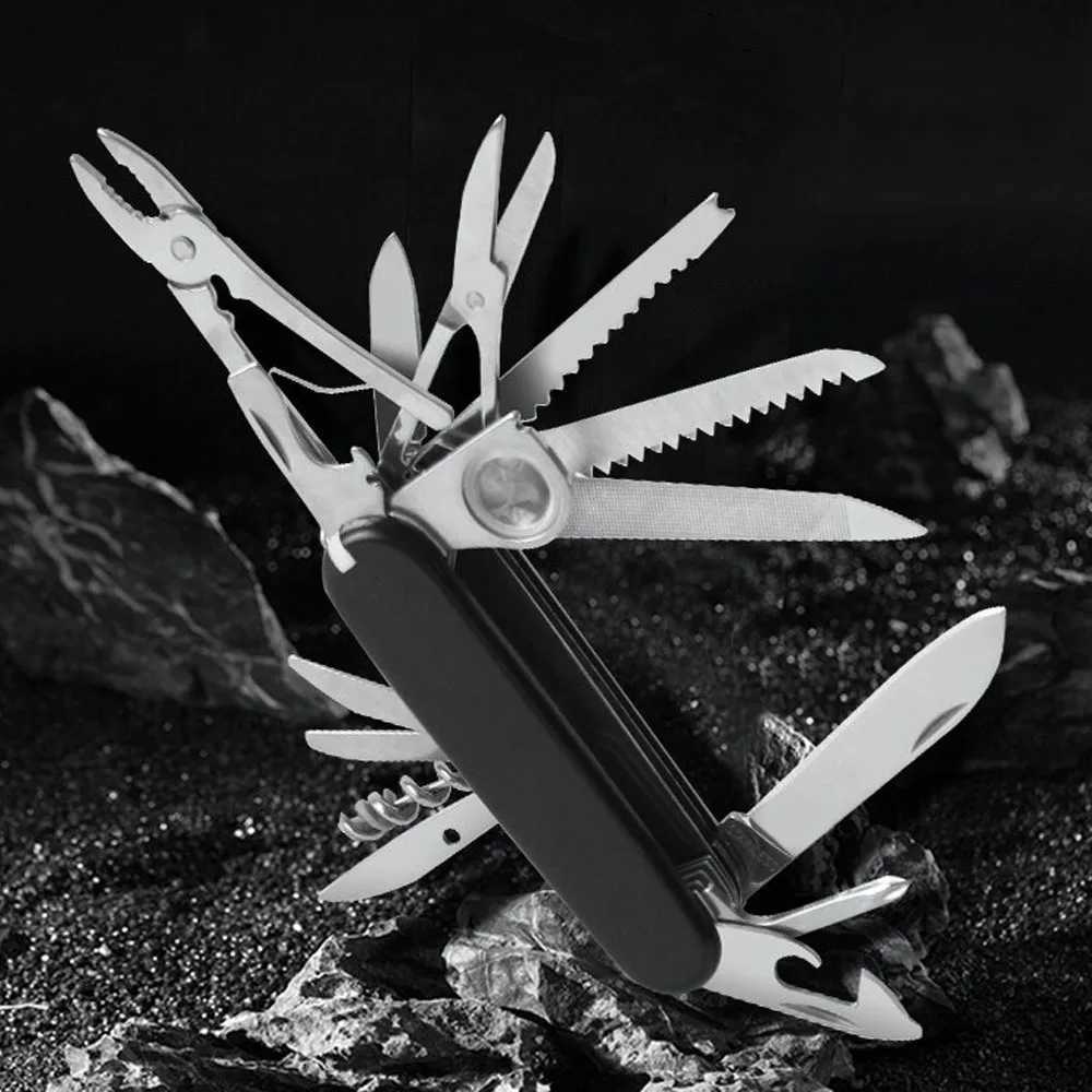 Multi functional pocket knife 30 basic functions multi tool Swiss manual tool Army knife Outdoor camping EDC gear survival knife X241024