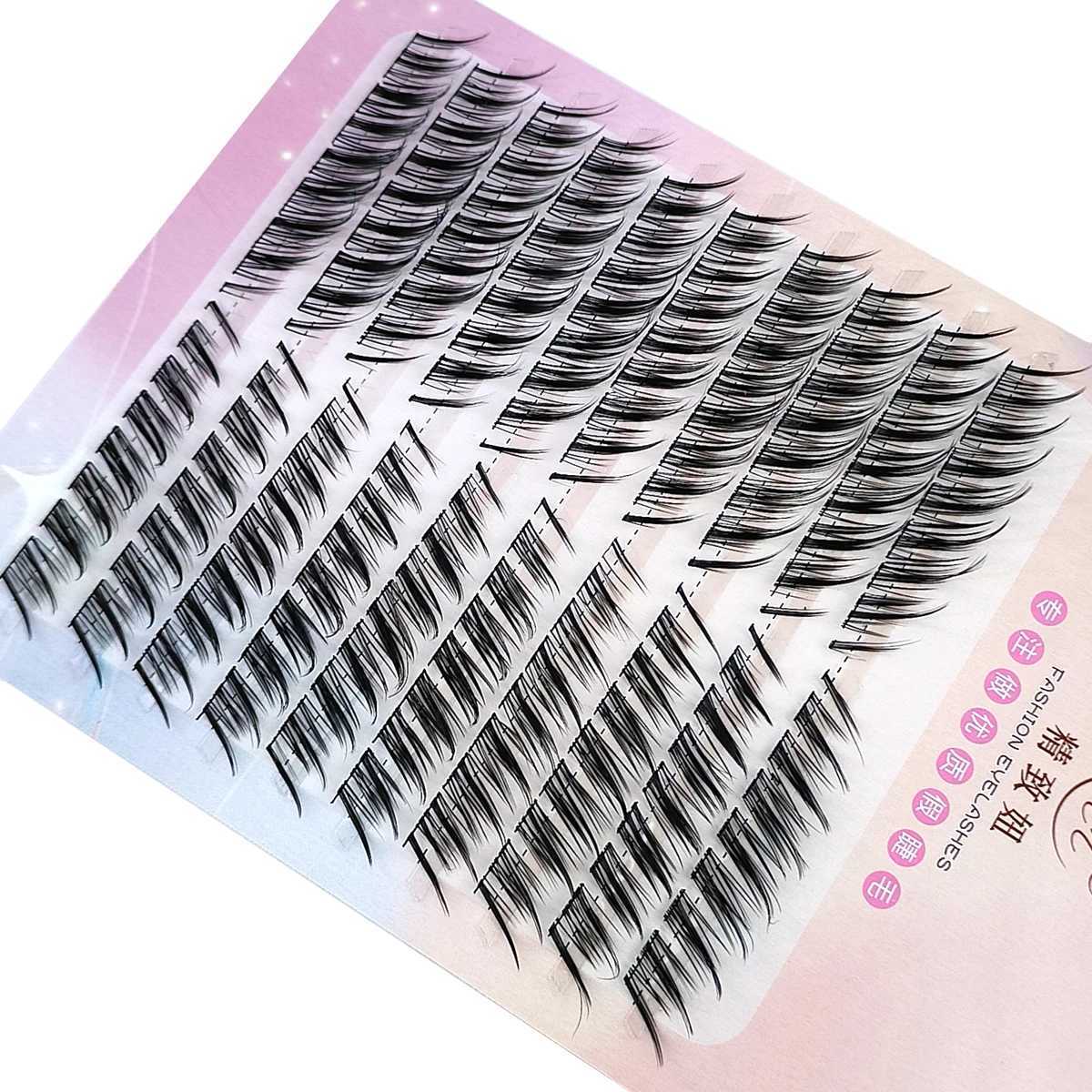 Mixed 3D fluffy single cluster eyelash extension subsection natural mink fox eye shadow effect makeup eyelash personal false eyelashW241024