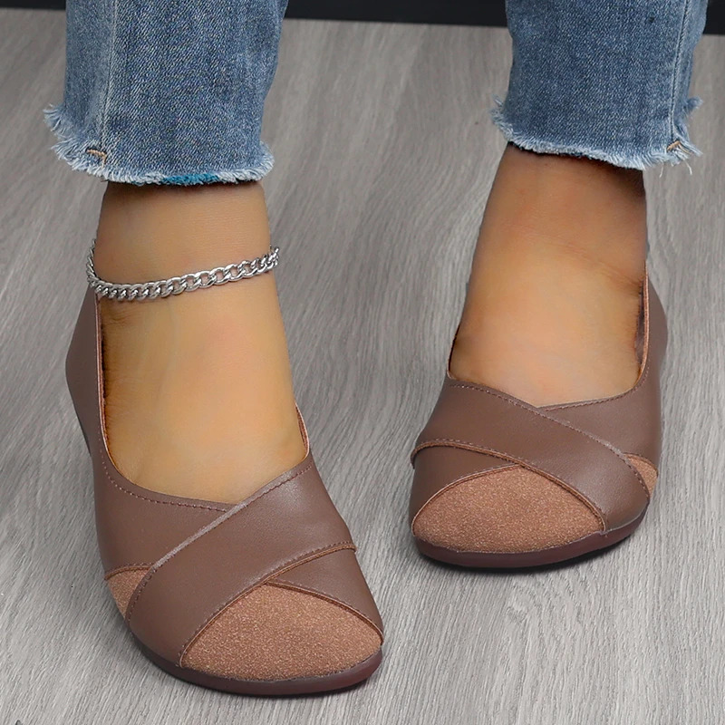 Womens flat shoes casual barefoot Moccasin womens Trendyol smooth comfortable spring elegant low boots 241024