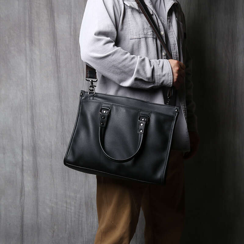 Genuine Men Briefcase Natural Cowhide Casual Handbag Soft Leather Business Shoulder Bag For 16 Inch Laptop