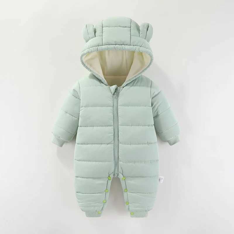 Newborn baby quilted jumpsuit boys and girls plus velvet thick romper baby toddler plus cotton clothes autumn and winterXJ241025