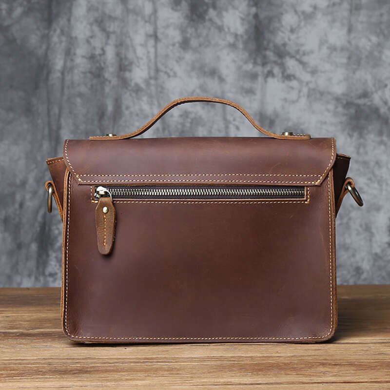 retro leather mailman crazy horse mens top layer cowhide shoulder bag casual handbag for 10inch ipad