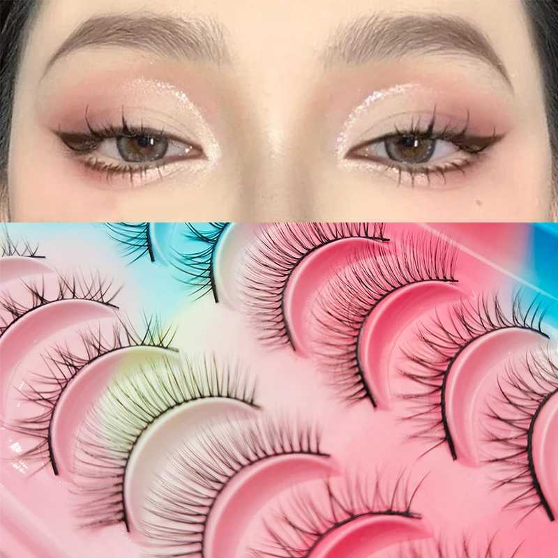Natural eyelashes 5/10 pairs 3D mink eyelashes comic eyelashes eyelash strips soft light false eyelashes makeupW241024