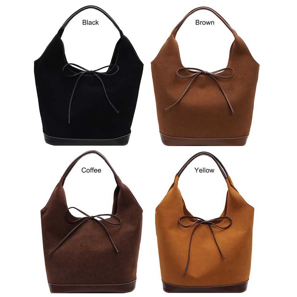 Women Pu Tote Bag Fashion Bucket Large Capacity Designer Shoulder Bags Hasp Closure Suede Purse Work 241025